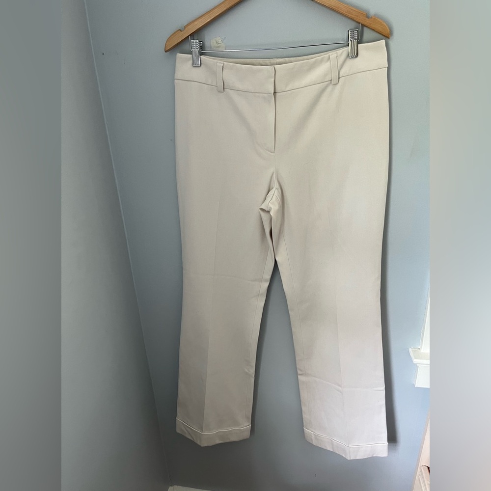 INC International Concepts Cream Straight‎ Leg Pants